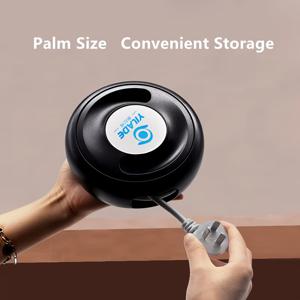 TEMU YILADE 멀티 기능 와이어 정리 박스 - 컴팩트한 ABS 케이블 관리함, 전선 및 광섬유 케이블 최대 5미터 수납 가능, 블랙과 파란색 액센트 디자인, 휴대용 코드 보관 솔루션