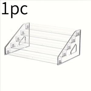 TEMU 1pc 투명 아크릴 멀티 레이어 디스플레이 스탠드 - 화장품, , 향수, 네일 폴리ッシュ용 현대식 계단 보관 랙 - 독립적인 1-6pcs 보관 랙, 미용 제품 정리함|현대식 계단 디자인|강력한 플라스틱 랙, 선반 장식|향수|매니큐어