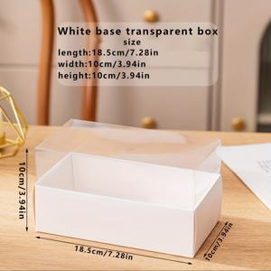 TEMU 10개 투명 케이크 롤 박스, 애프터눈 티 간식 포장용, 리본 미포함