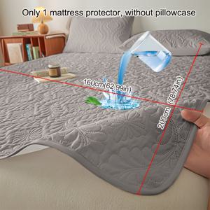TEMU 1개 방수 매트리스 보호 커버 - 탄력 있는 가장자리, 헤비듀티 침대 커버 (싱글/더블 침대용), 블루/그레이/블랙, 얼룩 방지, 매트리스 토퍼 및 대부분의 침대 프레임에 적합 (베개 미포함)