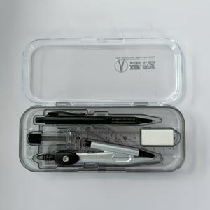 TEMU 투명 플라스틱 기하학 자세와 라인어 세트 - 프로트랙터, 삼각형, 지우개가 포함된 학교 및 예술 프로젝트용 내구성 드로잉 도구 키트, 예술 용품 | 정리된 예술 용품 | 투명 플라스틱 케이스