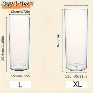 TEMU 2개 ZHOHO TANT 투명 아크릴 플라스틱 수경식물용 화병 - 고품질 직선 실린더 디자인, 스타일 거실 홈 데코, 내구성 있는 다목적 인도어 플랜터, 현대적인 심미적 장식, 우아한 공예 기술, 인테리어 디자이너용