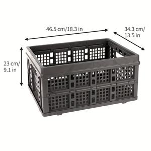TEMU RV 필수품 대용량 접이식 차 트렁크 보관함 - 캠핑, 여행 및 야외 활동을 위한 다중 구획 내구성 플라스틱 정리함, 통풍 설계, 견고한 구조, 로드트립 플래너, 선반 바구니