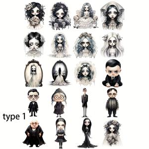 TEMU 1팩 레트로 다크 고딕 스타일 귀여운 가족 스크랩북 스티커, DIY 커팅용 다이어리 앨범 사진 장식, 학교 공예 재료