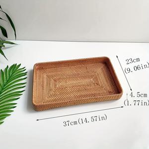 TEMU 아트 데코 스타일 손수 짠 천 트레이, 가정 및 주방용 오픈 스토리지 정리함, 장식용 오픈 웨이브 디자인, 내구성과 스타일, 선반 바구니