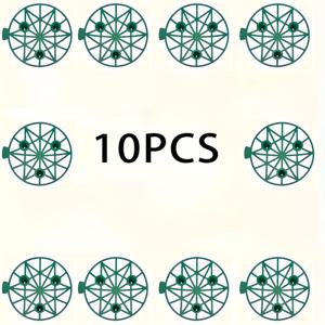 TEMU 5/10개 내구성 있는 녹색 플라스틱 과일 지지 트레이 - 수박 테마의 튼튼한 방충 디자인, 재사용 가능한 정원 및 농장 조직자, 딸기, 멜론, 호박, 대형 과일용, 멜론 사이즈 디스플레이, 원형 과일 스탠드