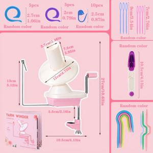 TEMU 조용한 작동 방식의 수동 실 감기 - 손잡이 크랭크 볼 와인더, 전기 불필요, 휴대용 실 스피너, 안정적인 베이스 포함 - 뜨개질, 코바늘 작업에 적합, 초보자와 전문가 모두에게 이상적 - 스티치 마커 포함, 컴팩트 공예 정리함, 장식용 공예 도구, 비전기 도구, 플라스틱 제작, 가벼운 무게, 부드러운 작동, 코바늘 애호가를 위한 제품