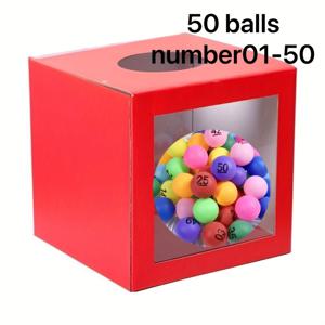 TEMU 생일, 파티, 결혼식, 회사 파티 등에 적합한 1-50 번호가 매겨진 50개의 컬러 볼이 포함된 한 개의 그림 상자와 함께 제공되는 파티 용품 세트
