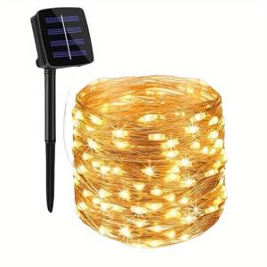 TEMU 태양열 가로등 300/200/100/50 LED 야외 요정등, 모든 계절 선물에 적합, 8가지 모드 태양열 IP54 고품질 실버 가로등, 울타리 정원 파티오 크리스마스 나무 파티 휴일 결혼식 장식 11개 축제, 6개의 방용 가로등