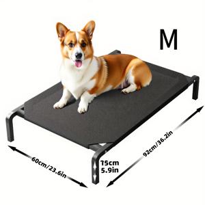 TEMU 강력한 개용 냉각 패드 - 통기성이 좋은 메쉬 베이스 및 내구성이 뛰어난 폴리에스터 프레임, 모든 계절 내/외부 사용, 현대적인 디자인으로 통기성이 좋은 구멍, 모든 개 품종을 위한 세련된 블랙, 개용 냉각 패드, 개용 편안함, 현대적인 스타일, 메쉬 베이스 디자인