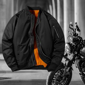 TEMU 남성용 레트로 미국 스타일 야구 재킷 - 경량 모터사이클 및 캐주얼 작업복, 지퍼 및 포켓, 느슨한 핏, 폴리에스터 안감, 봄과 가을에 완벽한 캐주얼 웨어 재킷 | 레트로 모터사이클 재킷 | 폴리에스터 안감 재킷