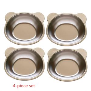 TEMU 4pcs 곰 귀 접시, 스낵 접시, SUS304 스테인레스 스틸, 450ml, 더블 귀 디저트 접시, 푸딩, 무스, 과일 샐러드, 디저트 접시, 접시, 작은 접시, 식사 접시, 주방 용품 세트, 식기 세척기 안전
