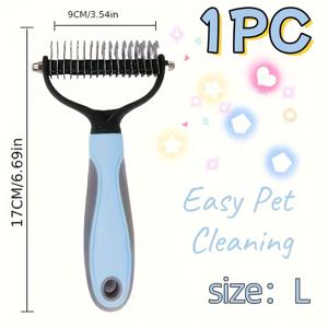TEMU 1개 펫 털 매듭 제거 칼, 이중면 애완동물 빗 – 90% 탈모 방지, 퍼프리 & 매듭 없는 털용 언더코트 및 엉킴 제거 브러시 (1-4개 세트)
