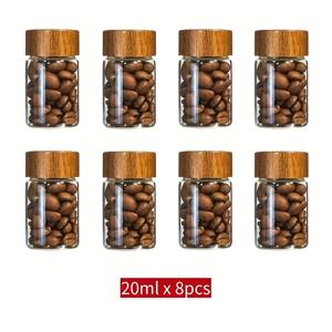 TEMU 식품 등급 10ML/20ML/30ML 유리 보관 용기 2/4/8개입 (플라스틱 뚜껑 포함) - GSIGD 다기능 미니 밀폐 용기, 향신료, 조미료, 커피 원두, 건조 꽃, 차잎 보관에 적합, 건조 분말, 보석 보관에 적합|트라이탄밀폐용기