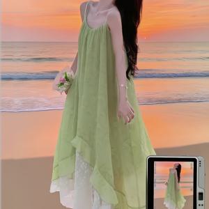 TEMU 프렌치 레이스 트림 오프숄더 보트넥 드레스 - 스트랩리스 A라인 플로럴 프린트 맥시/미디 길이 반팔 여름 드레스, 레이스 헴, 세탁기 사용 가능 웨딩 게스트 가운, 비치 휴가 의상|여름원피스|여성원피스|가을원피스