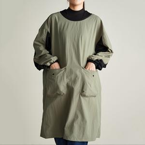 TEMU 롱 슬리브 에이프론로브 - 사이드 포켓 풀 커버리지 작업 코트, 쉬운 세탁 폴리에스터, 셰프·레스토랑·카페·BBQ·펫 그루밍용, 주방 및 다이닝 전문 의류, 기능적 디자인, 내구성 있는 소재, 요리사와 조리사를 위한 레스토랑 유니폼