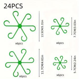 TEMU 24개 그린 플라스틱 거북이 백 식물 지지대 - 실내/외부 정원용 안티-폴 스템 스틱, 꽃병 홀더 및 등반 식물용, 튼튼한 구조의 거북이 등반 구조|화분받침대