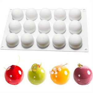 TEMU 두오이프 실리콘 몰드 볼 초콜릿 몰드 42mm 직경 15구멍, 도미노 무스 케이크 만들기용 실리콘 베이킹 몰드, 볼 37x42mm (직경 42mm), 케이크 장식 도구, 디저트 몰드, 둥근 모양 몰드, 비접착성 몰드, 유연한 베이킹 도구, 디저트 볼 메이커, 페이스트리 셰프 및 요리 애호가용