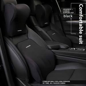 TEMU 1개 헤드레스트 + 1개 요추지지 인체공학적 자동차 목과 등받이 쿠션 세트 | 대부분의 차량에 편안하고 튼튼한 커버, 카시트 헤드레스트 커버, 자동차용 쿠션|허리보호대