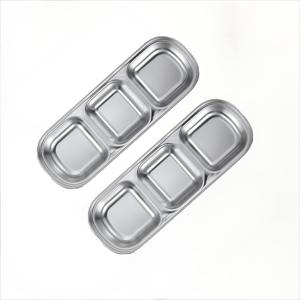 TEMU 2개 세트 실버 스테인리스 소스 세트, 3단 구획으로 레스토랑이나 주방에서 서빙에 완벽, 간장, 케첩, BBQ 딥 또는 기타 양념용 이상적