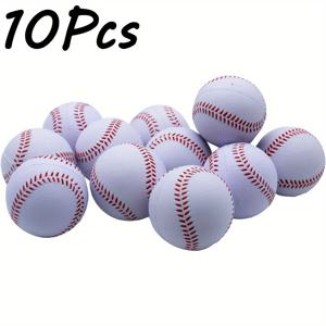 TEMU 폼 야구공 10개 팩, 연습용 트레이닝 야구공, 무표시, 소프트 토스, 배팅, 필딩, 타격, 피칭