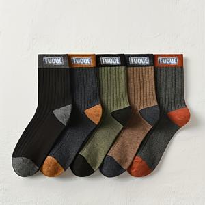 TEMU 20켤레 (10켤레/5켤레) 남성용 통기성 스포츠 양말, 패션 레터 프린트 고탄력 아웃도어 러닝 양말