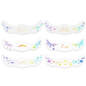 TEMU 할로윈 플래시 스티커 6장 세트 - 방수 임시 타투, 반짝이는 별과 하트 도트 패턴, 쉬운 붙이기 및 제거, 잔여물 없음 - 할로윈 파티, 일상 메이크업, 코스튬 파티용 - 초보자와 전문가 모두에게 완벽한 선택, 재미있는 디자인, 고품질 데칼, 장식 데칼, 코스프레 애호가를 위한 제품|타투스티커