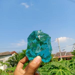 TEMU 1개 초대형 터키석 블루 유리 원석 - 자연스러운 투명한 장식용 돌, 매끄러운 가장자리와 거친 질감, 불규칙한 형태의 홈 데코, 생일, 결혼식, 파티 센터피스 - 연인을 위한 우아한 선물 (터키석은 석영의 한 종류) - 스타일 DIY 공예 재료, 설날, 카니발, 마르디그라 장식에 완벽