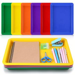 TEMU 6색 플라스틱 직사각형 비즈 트레이 6pcs 세트, 비즈 작업, 문구류, 부품 보관, 컬러풀 아트 팔레트, 공예 용품 및 창의적 도구 정리에 완벽, 문구류 보관함,아트 프로젝트 도구,멀티컴파트먼트 트레이,컬러풀 팔레트,매끄러운 표면,공예 정리함,비즈 홀더,공예 애호가,예술가와 화가들