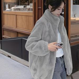 TEMU 플러스 사이즈 - 플러스 사이즈 여성용 겨울 자켓 - 양면 플리스 코트, 두꺼운 보온 칼라, 우아한 파카 디자인, 일상 및 정장용 - 시즌 패션, 스타일리시 아우터웨어, 따뜻한 안감, 지퍼업 코트, 패션 감각 있는 여성용