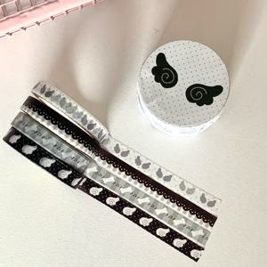 TEMU 귀여운 만화 와시 테이프 4롤 4mm | 한국식 사랑스러운 토마토 클로버 패턴, 다이어리 및 DIY 프로젝트 장식용