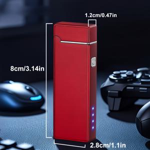 TEMU 방풍 USB-C 충전 전자 라이터, 듀얼 아크 무화염 플라즈마 점화, 비상 구조 기능이 있는 캠핑 BBQ 생존 키트, 휴대용 미니 라이터 (야외용), 무화염 무연