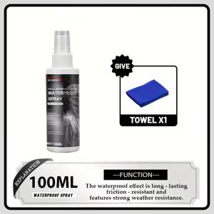 TEMU 100ml 나노 보호 스프레이, 방수 기능과 내구성 코팅으로 야외용 원단에 적합. 비 보호 기능으로 재즈, 스노우 부츠, 야외 텐트에 적합. 100ml 플라스틱 스프레이 병 포함