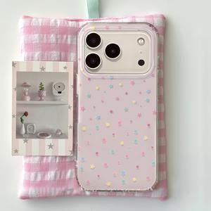 TEMU 귀여운 카툰 컬러풀 스타 보호 폰 케이스 - 아이폰 17 프로맥스, 프로, 에어, 17, 16, 15, 14 플러스, 13 프로 맥스, 12, 11 호환 러블리 충격 방지 커버 쉘, 모바일 커버,재미있는 휴대폰 액세서리,장난기 넘치는 스타일,내구성 있는 케이스,스타일리시 케이스,캐주얼 사용자