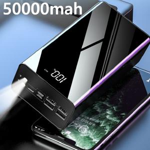 TEMU 대용량 50,000mAh 파워뱅크, 4개 출력, 3개 입력, 올인원 캠핑 파워뱅크 (여행, 중추절, 연말 선물로 최적)|보조배터리|보조배터리20000