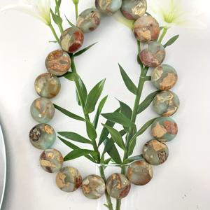 TEMU 18cm 천연 수산석 비즈 - 대지색 & 터키석 원형 루스 비즈 DIY 주얼리 만들기용, 여름 팔찌 및 목걸이 액세서리, 독특한 커플 선물, 주얼리 제작용 비즈, 공예 비즈 재료, 장식 비즈워크, 광택 마감 비즈