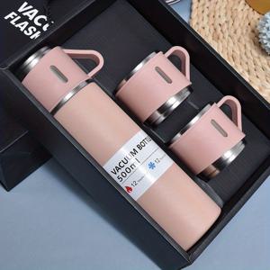 TEMU 1세트 3개의 캡이 있는 선물 컵 세트, 열매 500ml/16.9oz, 스테인리스 스틸 진공 보온병, 커피, 뜨거운 음료 및 차가운 음료용 컵, 물 플라스 백을 학교 용품으로 돌아가세요. 학생 컵