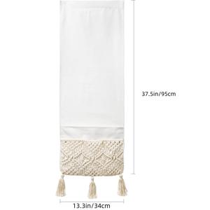 TEMU 1개 Rzong 마크라메 소파 팔걸이 정리함, 리모컨, 휴대폰, 책용 패브릭 수납 가방, 거실용 4칸 침대 옆 걸이 선반|장식용 정리함|직물 구조