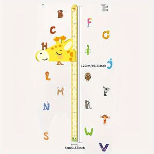 TEMU 30개 자석 키 측정 테이프 - 센티미터/인치 눈금, 자석 폴 & 귀여운 기린 벽 스티커 포함, 측정 가능한 제거 가능 트래커|줄자