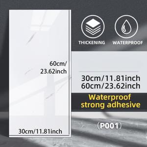 TEMU 50개 자체 접착 대리석/화강암/트라버틴 무늬 필 & 스틱 타일 스티커 - 방수 PVC/폴리 필름, 탈착 가능한 대형 벽/백스플래시 패널 (23.6