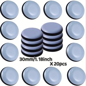TEMU 20개 블루 테플론 미끄럼 방지 패드, 흰색 배경으로 중고급 주방용품에 적합 - 대부분의 모델과 호환, 쉬운 , 내구성 및 다용도로 사용할 수 있는 주방 액세서리|슬기한 표면 디자인|내구성 있는 테플론 재료