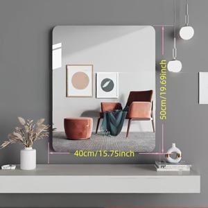 TEMU 1개~둥근 모서리 직사각형 디자인 샤워 거울~다양한 사이즈 가능-고화질 필수 가정용-스크래치 방지 무테 아크릴 욕실 거울-자체 부착 화장 거울-축제 장식 거울-캠핑카 내부 장식 거울-화장 거울-에스테틱 등급 스크래치 방지 고화질 무테 거울-옷장 접착 거울-현대 벽면 거울~1초 부착 가능~어떤 장소에도 적합