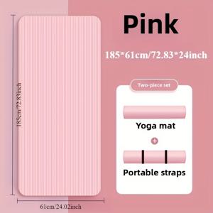 TEMU 10mm/15mm 두꺼운 피트니스 및 요가 매트 - 내구성, 조용, 미끄럼 방지 및 습기 방지 기능, 보관 스트랩 포함 - 보라색/핑크 디자인, 가정용 체육관, 요가 훈련, 실내/실외 사용 - 데이, 어머니의 날, 여성의 날, 체육관 바닥 커버링, 텍스처드 표면에 이상적인 선물
