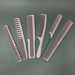 TEMU 식스피스 헤어컷팅 콤 세트, 살롱 전문 헤어 브러시, 헤어 스타일리스트를 위한 필수 콤, 남성용 콤, 여성용 콤, 오일리 헤드 콤, 포인티드 테일 콤, 텍스처드 콤, 습식 및 건식 사용, 가정용 헤어 도구