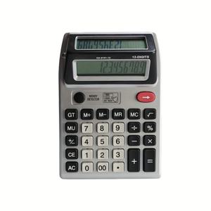 TEMU 12자리 양면 디스플레이 데스크탑 계산기, 전문 금융 및 사무용. 배터리 미포함, 세련된 디자인, 선명한 LCD 디스플레이