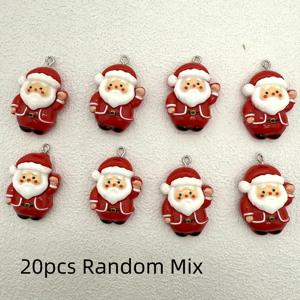 TEMU 20개 축제용 산타클라우스 장식 - 빨간 레진 목걸이, 흰색 수염, 검은색 부츠, DIY 보석, 귀걸이, 목걸이, 열쇠고리, 휴일 장식에 이상적, 축제용 액세서리 | 재미있는 디자인 | 세부적인 공예