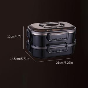 TEMU 1, 2L 스테인리스 스틸 보온 도시락 상자 - 누수 방지 뚜껑 & 손잡이 포함, 이중 단열 디자인, 학생 및 직장인용, 사무실 식사 저장, 모던 주방 용품, 내구성 있는 주방 아이템