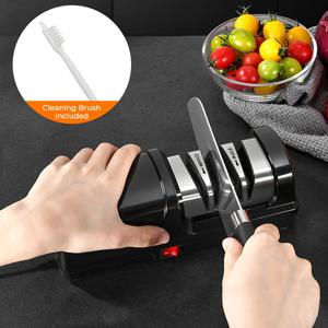 TEMU 2025 주방 필수품: 블랙 프로 샤프너 (앵글 클립 & 듀얼 모드 포함) - 헤비듀티 전동 칼갈이, 강력한 아머, 남성을 위한 최고의 선물 (/생일/크리스마스)|전동채칼