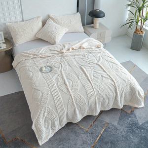 TEMU 유럽 스타일 고급 침대 커버 - 하트 패턴이 있는 우아하고 브라운 태피터 원단, 세탁기 사용 가능한 폴리에스터 섬유, 퀸/킹/풀/더블 침대용 사계절용 부드러운 침구, 아늑한 침실 장식 | 유럽 스타일 침구 | 내구성 좋은 침구