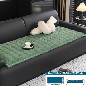 TEMU 1개 코듀로이 소파 쿠션, 플러시 질감, 체크 무지 테두리 패드, 모던 홈 데코, 세탁기 사용 가능, 2인용/3인용/4인용 소파에 적합, 가족 생활에 이상적|소파패드